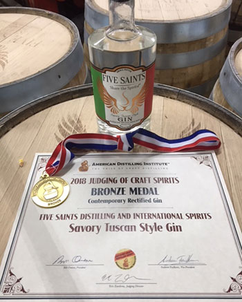 Five Saints Distilling - American Distilling Institute 2018 Award Winner